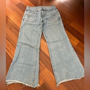 Brandy Melville Blue Flare Wide Leg Jeans